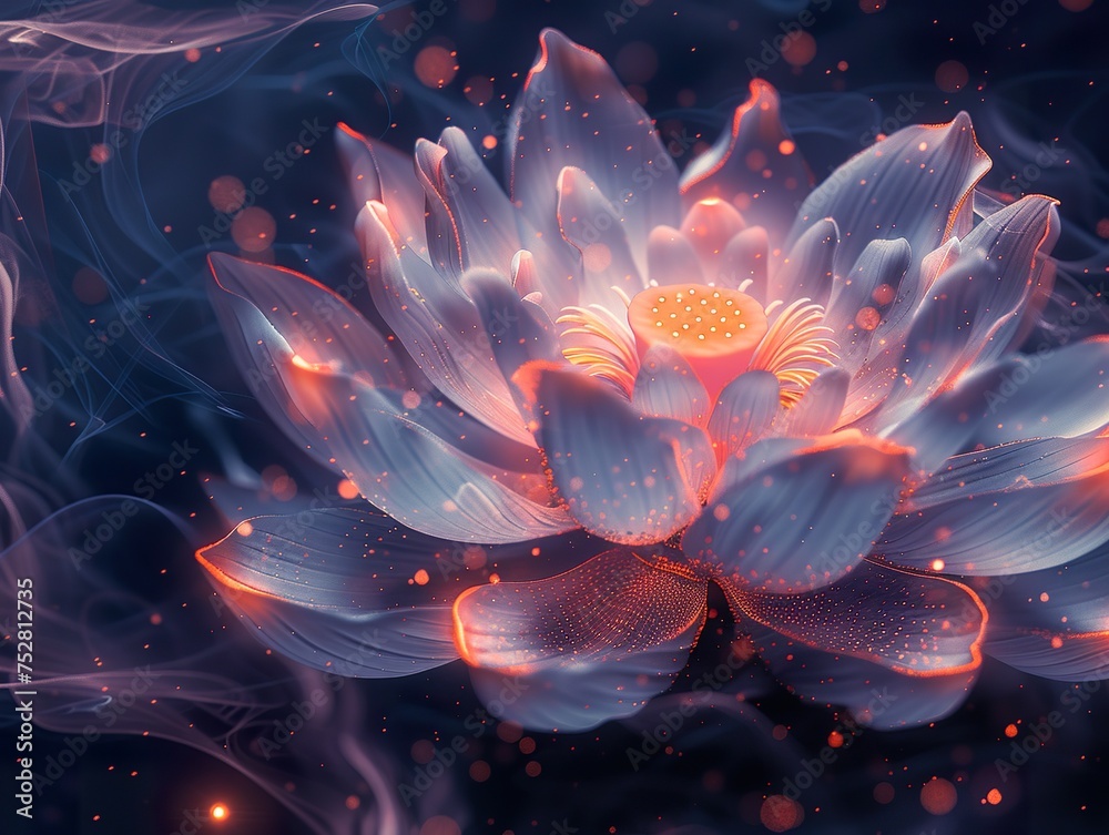a digital photo of cinematic realism lotus or water lily, Muted glow opal white color margarite, iridescent opalescent colours a digital photo of cinematic realism lotus or water lily, Muted glow opal white color margarite, iridescent opalescent colours