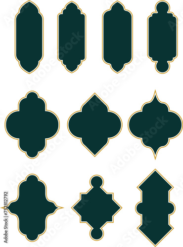 islamic shape frame arch ramadan theme collection