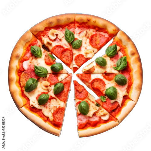 slice pizza isolated on white background  soft smooth lighting only png