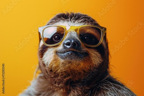 Cool Sloth in Sunglasses: Sloth Cool, AI Generative  © NikoArakelyan