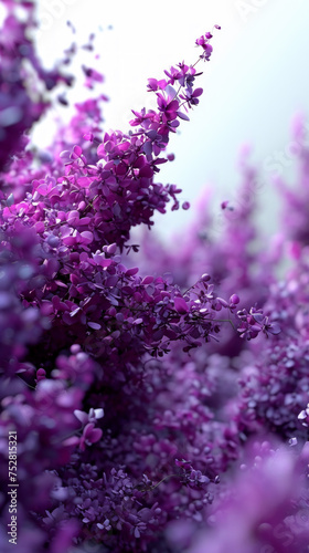 Beautiful purple lilac flowers on white background, close-up
