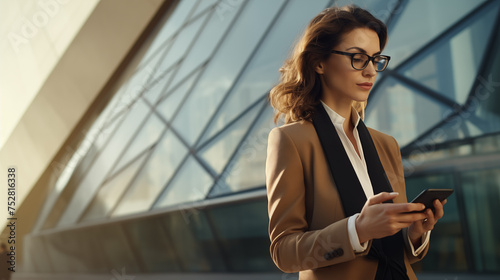 business woman with cellphone photo