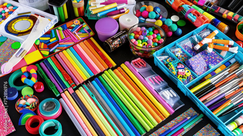 A variety of colored pencils arranged neatly on a table, showcasing different vibrant shades and ready for artistic use