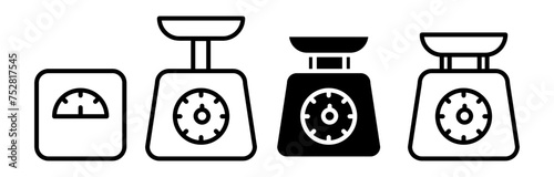 Scales icon vector set, Weight scale sign flat illustration..eps