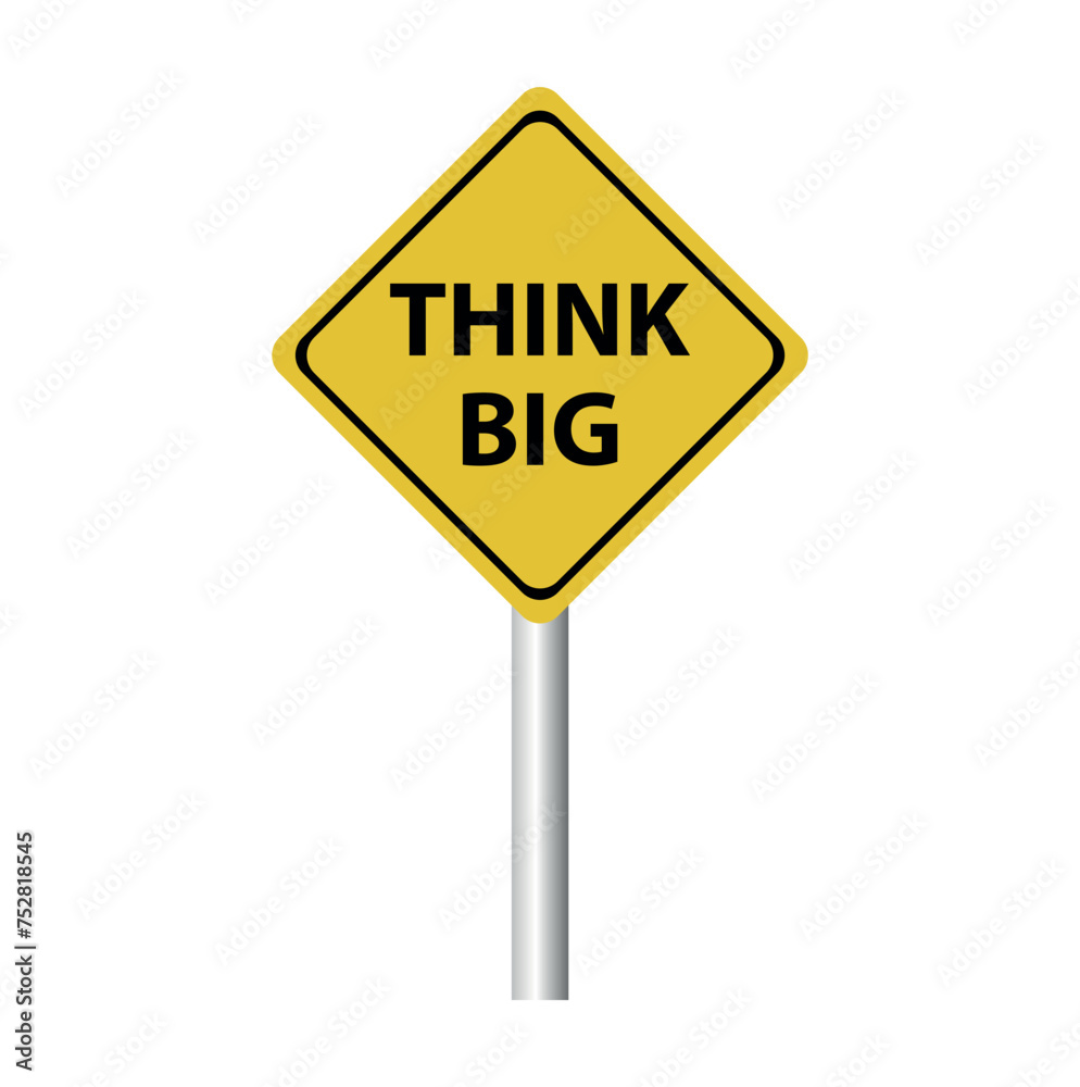 think big with blue cloud background, motivation poster businessman thinking big,