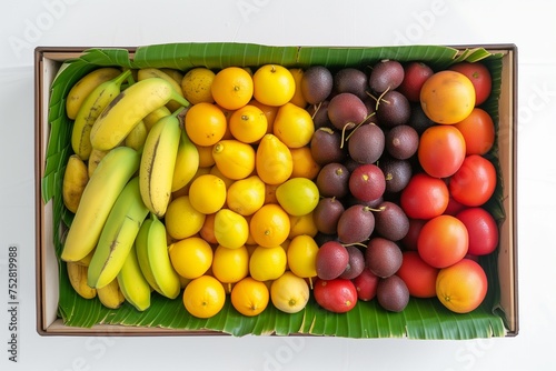 Various Ripe Fruits From Indonesia in a Large Box