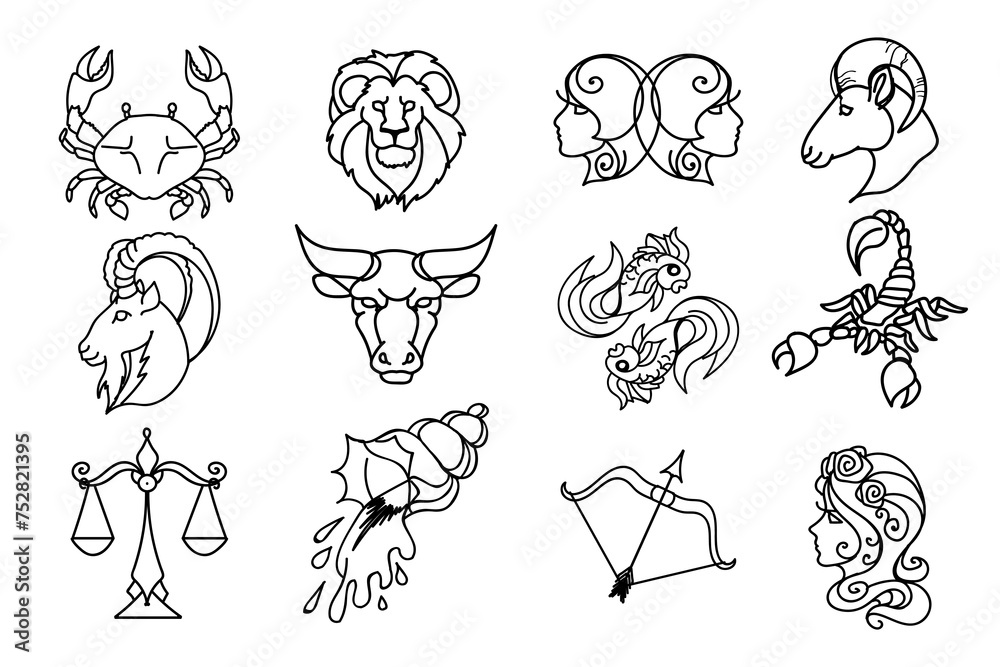 Naklejka premium Zodiac signs