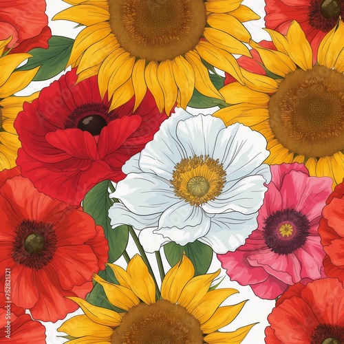 Seamless floral patterns in...