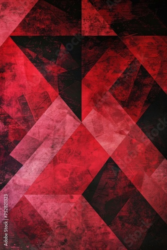 Construct a sophisticated background featuring red and pink geometric patterns in a dark color palette