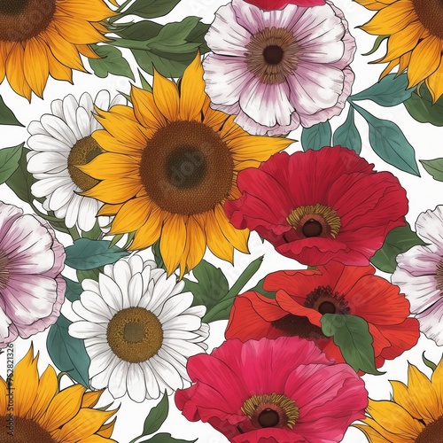 Seamless floral patterns in...