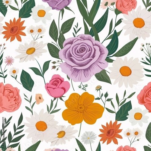 Seamless floral patterns in...