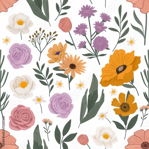 Seamless floral patterns in...