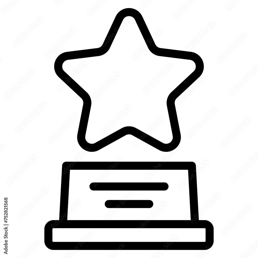 Obraz premium Trophy, winning cup with star 