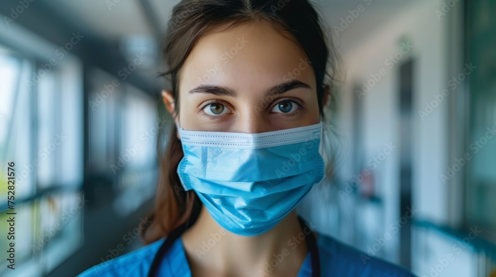 Woman wearing a mask to prevent epidemics