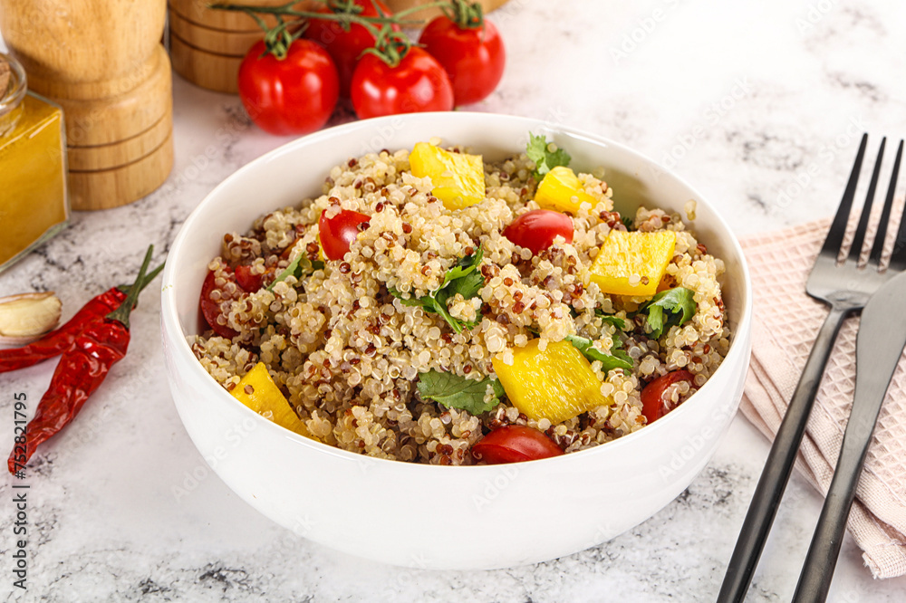 Dietary vegetarian quinoa with vegetables Dietary vegetarian quinoa with vegetables