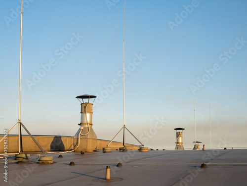 Lightning rod and ventilation system on the roof