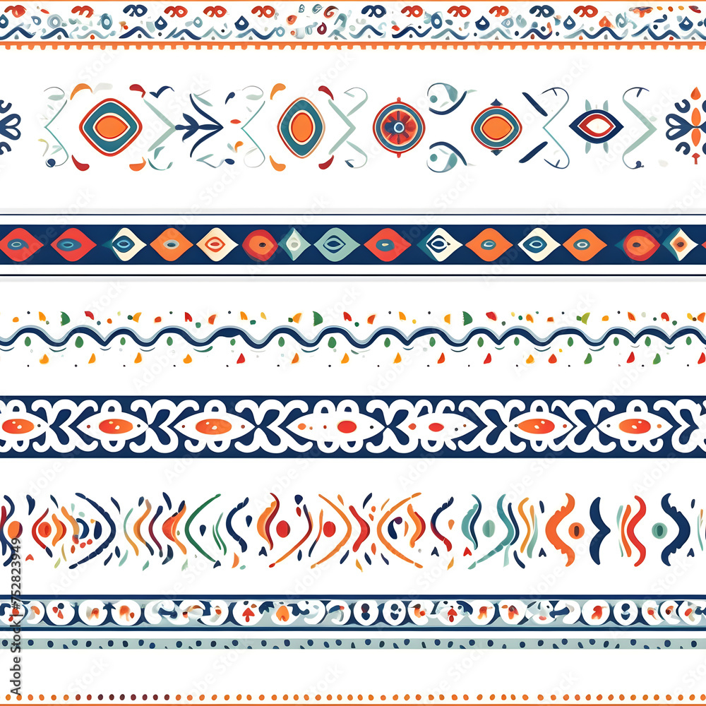 Decorative border pattern , flat style. Decorative border pattern , flat style.