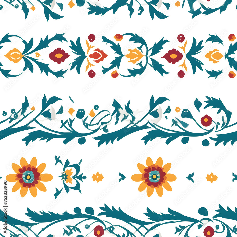 Fototapeta premium Decorative border pattern , flat style.