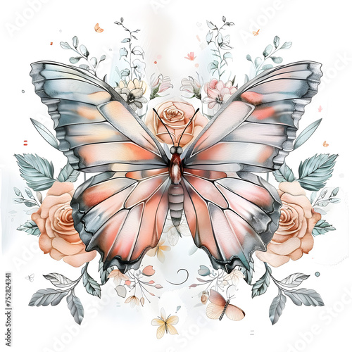butterflies and flowers butterflies on the blooming flowers in the garden flowers and butterflies growing from a tree  positive thinking  creative mind  self care and mental health concept