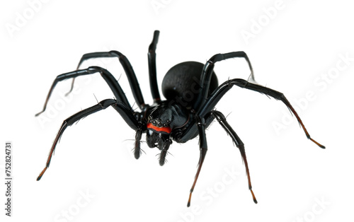 The Flow of the Black Widow Spider On Transparent Background.