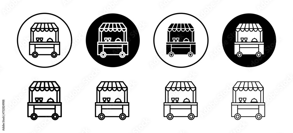 Stall vector icon set collection. Stall Outline flat Icon. Stall vector icon set collection. Stall Outline flat Icon.