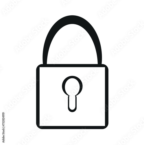 Lock Icon in trendy flat style isolated on white background. Security symbol for website design, logo, app, user interface. vector illustration,