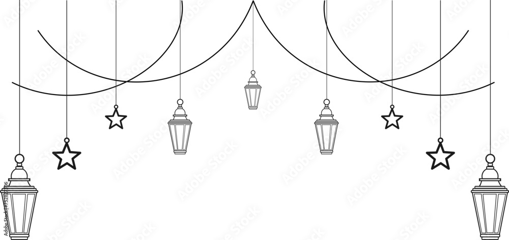 Hanging Islamic Lantern Border