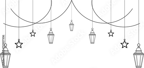 Hanging Islamic Lantern Border