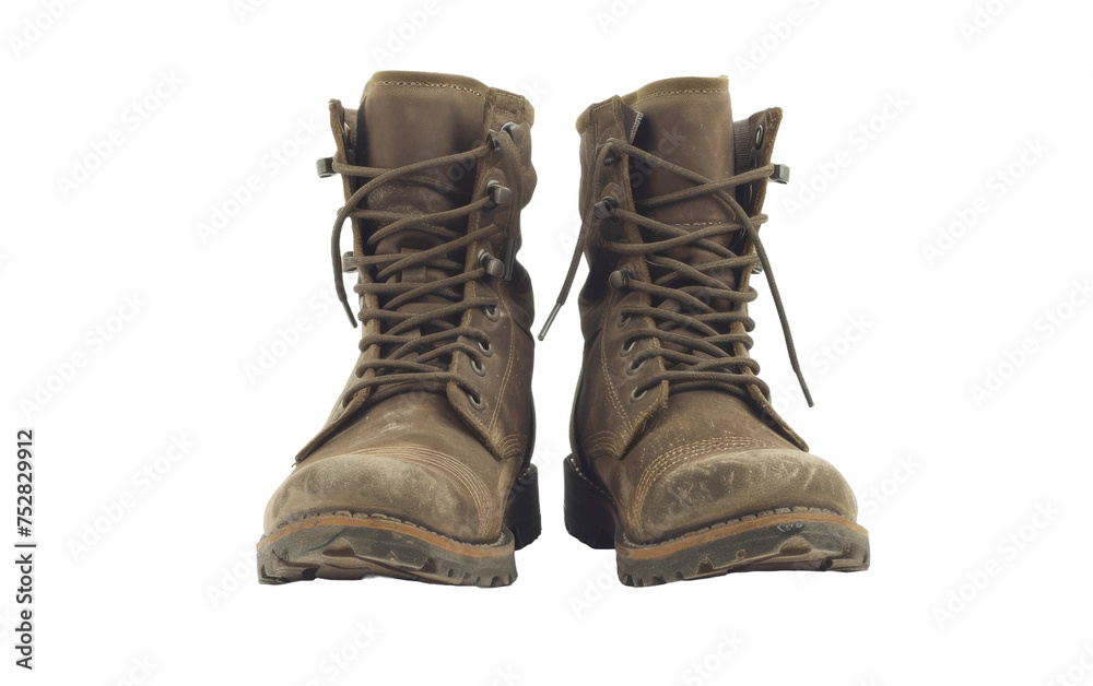 The Sturdy Dance of Combat Boots On Transparent Background.