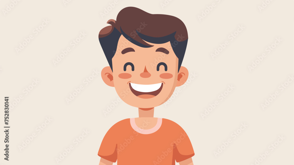 Happy smiling boy icon image. Flat vector.