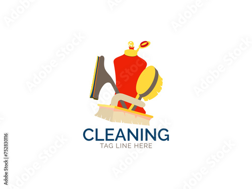 Chroma Clean Colorful Palette in Cleaning Logo