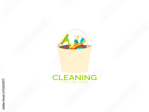 Chroma Clean Colorful Palette in Cleaning Logo