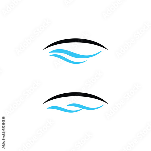 abstract flat design icon logo of bridge over water