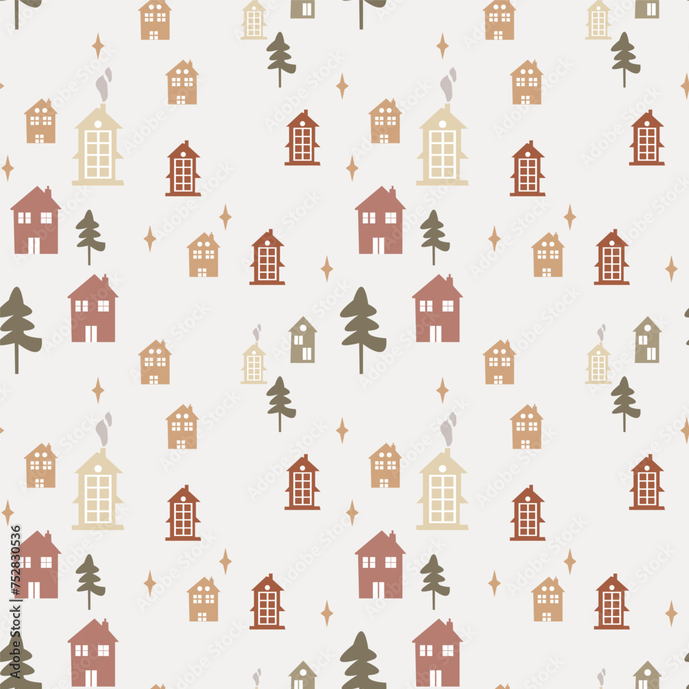 City pattern colorfil house silhouette cut tracery. seamless vector pattern Design for scrapbooking, business cards, background for craft City pattern colorfil house silhouette cut tracery. seamless vector pattern Design for scrapbooking, business cards, background for craft