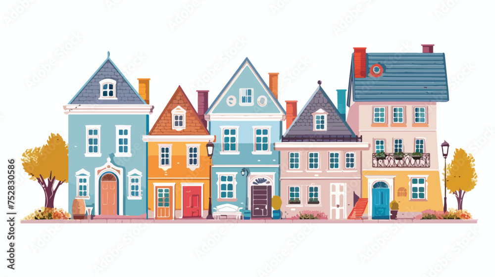 House Color icon. Old european town. Vector illustration