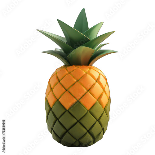 pineapple on white soft smooth lighting only png premium