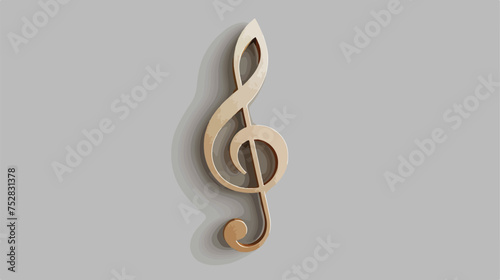 Isolated musical note on a grey background. Flat vector.