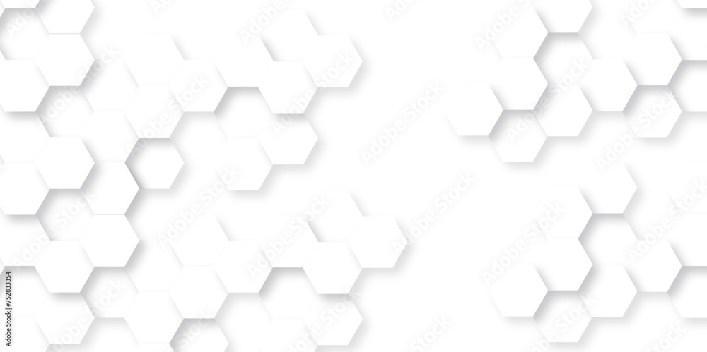 Abstract background with hexagon, modern abstract vector polygonal pattern. Futuristic abstract honeycomb technology white background. Luxury white hexagon pattern.
