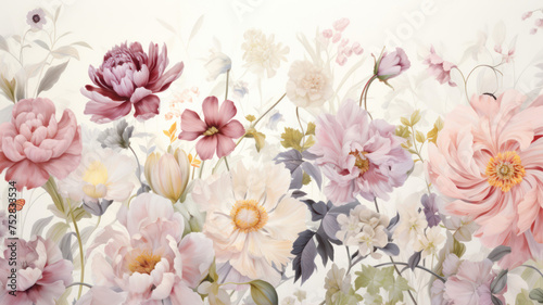 vintage flowers background  colorful flowers background