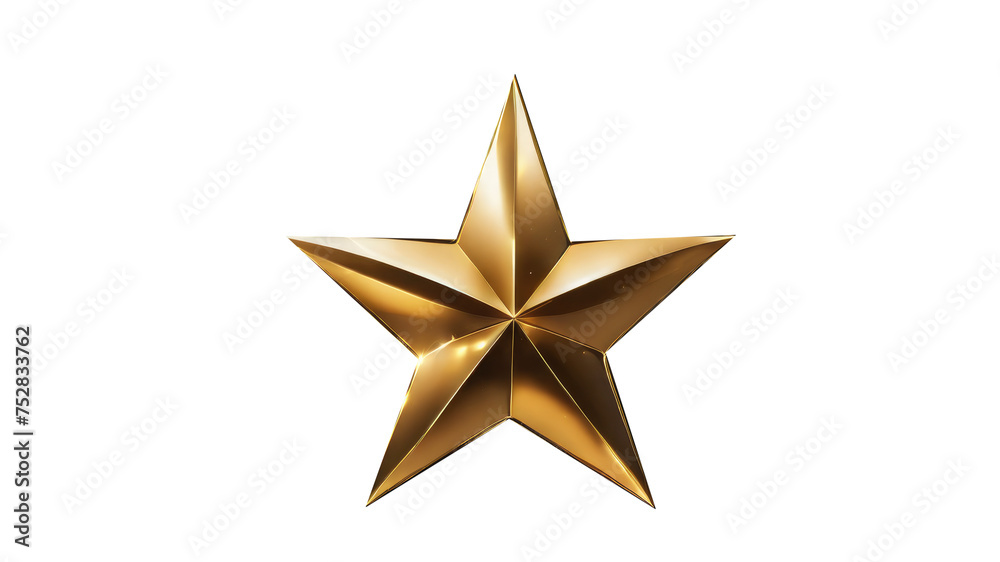 Fototapeta premium Golden star isolated on transparent background, Golden star png, golden star transparent, star png transparent images,