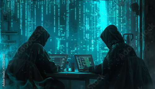 Operating in the shadows - a team of hackers coordinate their moves by sending and receiving encrypted messages to avoid detection - wide format