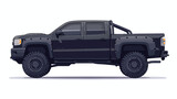 Vector isolated black off-road pickup truck
