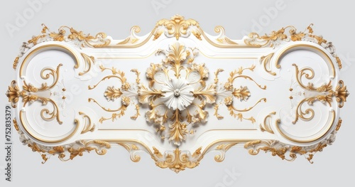 elegant rococo stucco decoration frame background