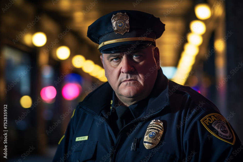 police officer in the street created with Generative AI technology police officer in the street created with Generative AI technology