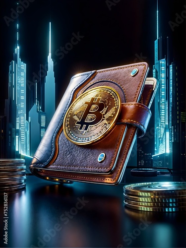 Bitcoin Symbol with Wallet