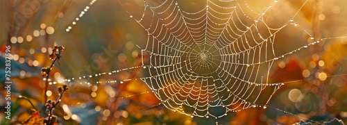 Spun with mathematical elegance, spiderwebs capture the dew of dawn and the embrace of the moonlight.