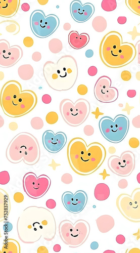 heart wallpaper doodle seamless pattern