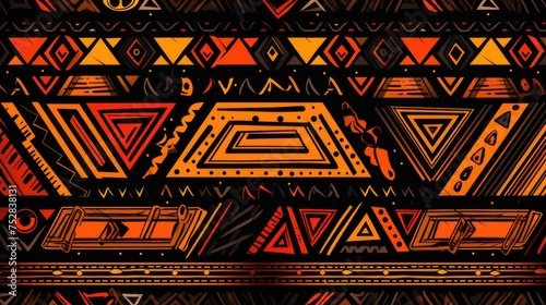 Photo african tribal pattern background in colorful tone