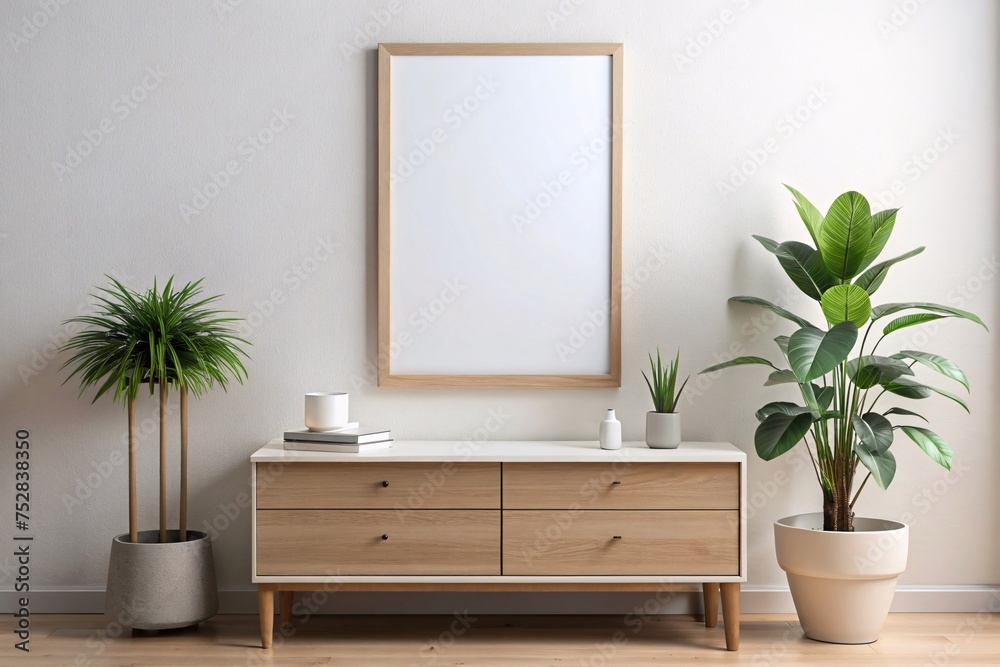 Mock up poster frame in living room interior. Mock up poster frame in living room interior.