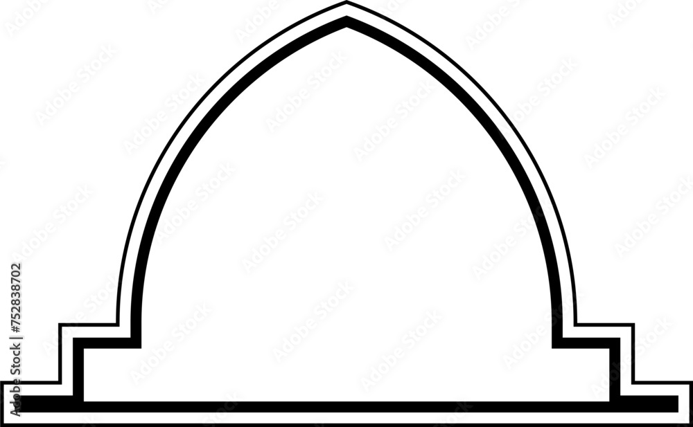 Islamic Dome Design double lines Outline Linear Black Stroke silhouettes Design pictogram symbol visual illustration Islamic Dome Design double lines Outline Linear Black Stroke silhouettes Design pictogram symbol visual illustration